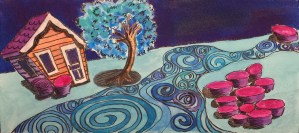 Night is falling on this enticing landscape, would you like to wade in the swirly stream? http://www.dailypaintworks.com/fineart/melanie-sinclair/in-the-last-remaining-light/173379