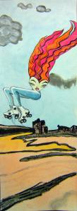 Flame Haired Girl loves to roller skate in the desert! http://www.dailypaintworks.com/fineart/melanie-sinclair/the-musics-playin-loud/173109
